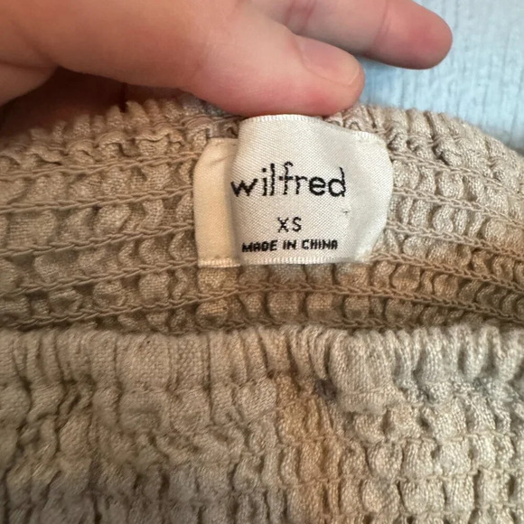 NWT Wilfred Tempest Linen Mini Dress Size XS Natural Ecru Smocked Prairie READ - Picture 14 of 16